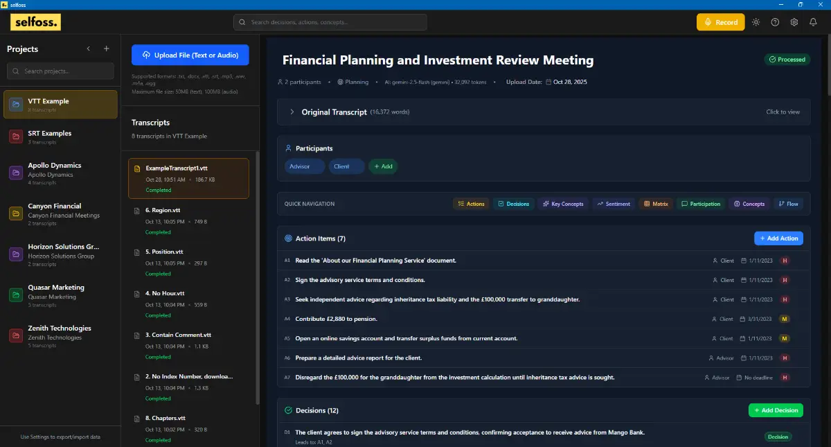 Selfoss - Meeting Intelligence screenshot 2