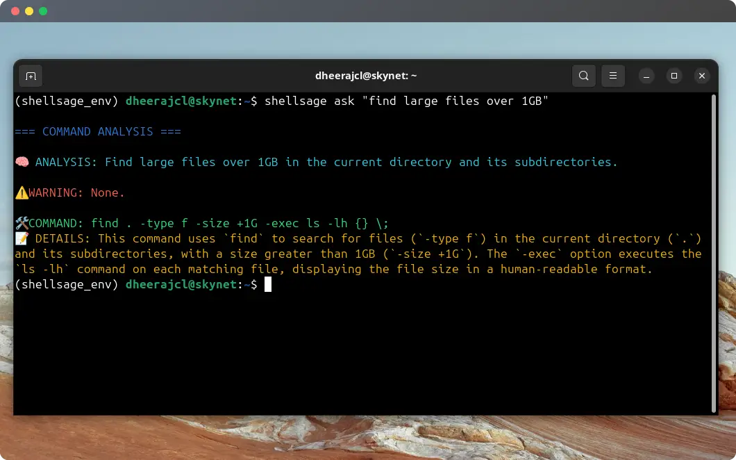Shellsage screenshot 2