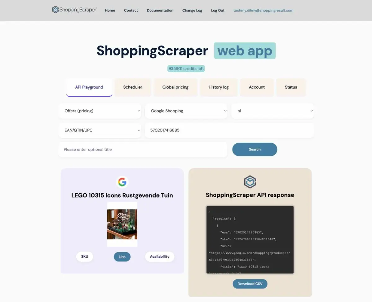 ShoppingScraper screenshot 2