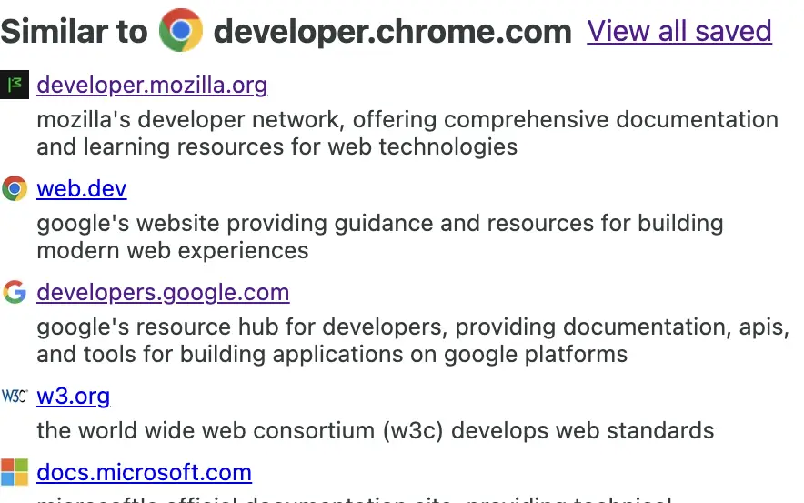 SimilarSites+ browser extension screenshot 3