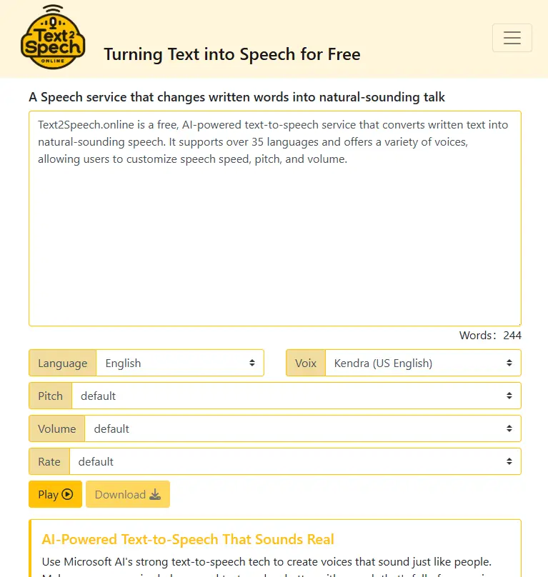 Text2Speech screenshot 2