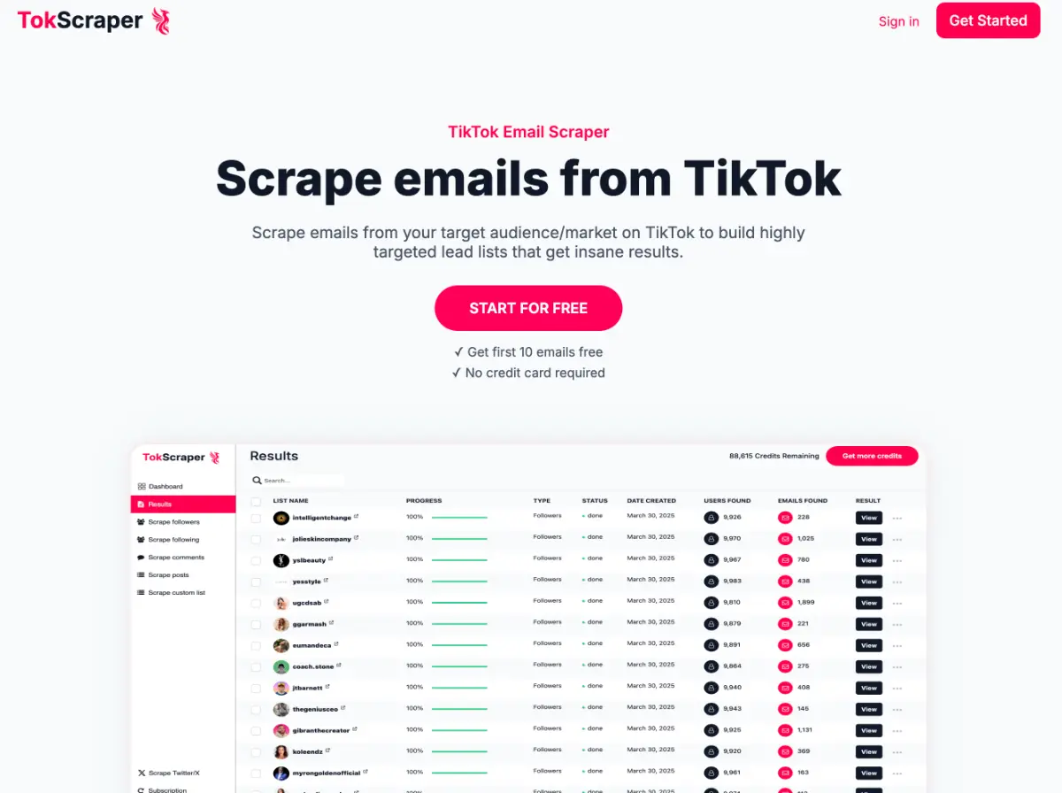 TokScraper screenshot 2