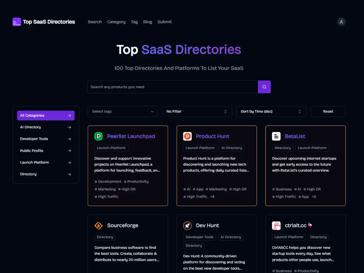 Top SaaS Directories screenshot 1
