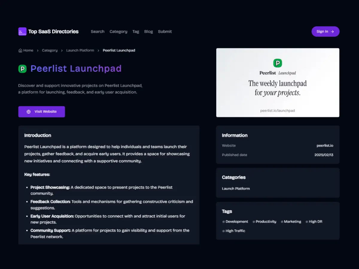 Top SaaS Directories screenshot 2