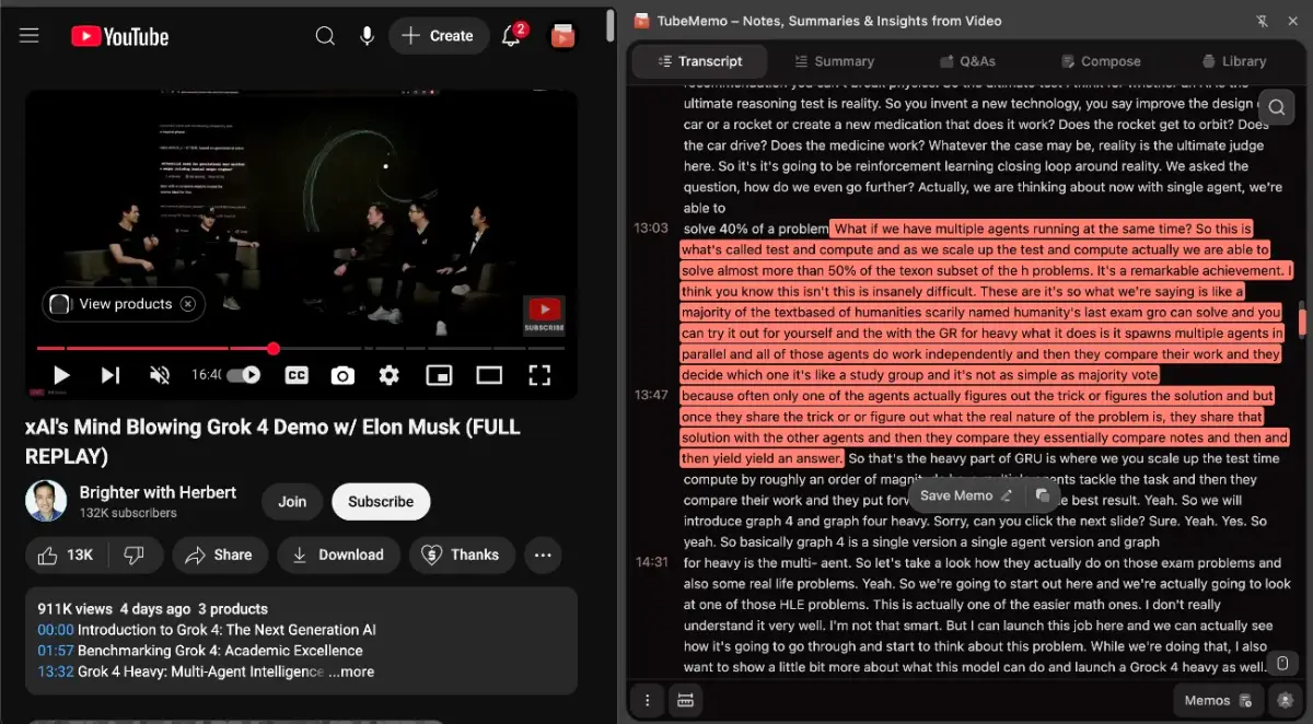 TubeMemo screenshot 2