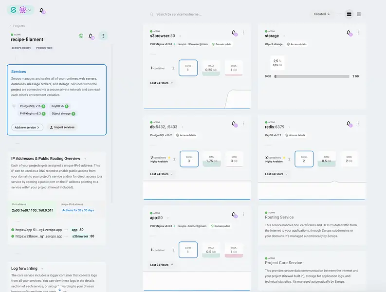Zerops screenshot 3