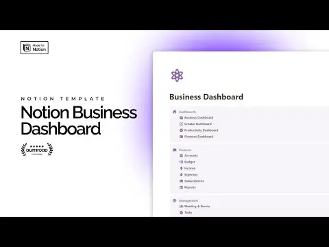 Business Dashboard Notion Template screenshot 2