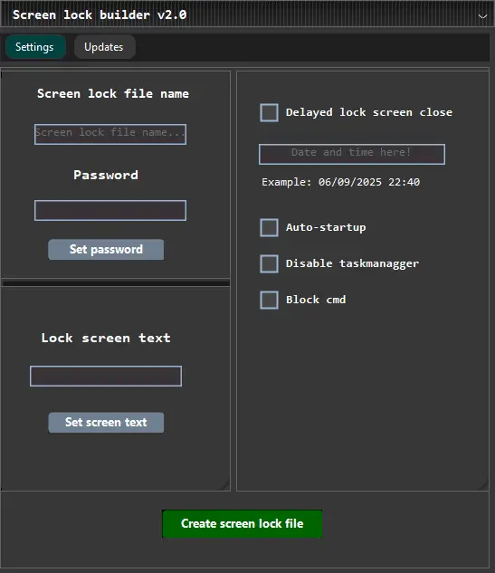 Screen lock builder for windows screenshot 2