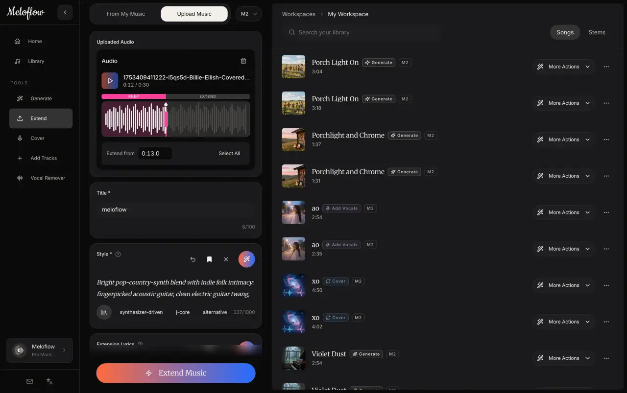 Meloflow screenshot 2