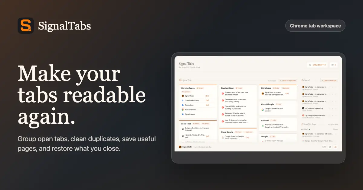 SignalTabs Tab Workspace screenshot 1