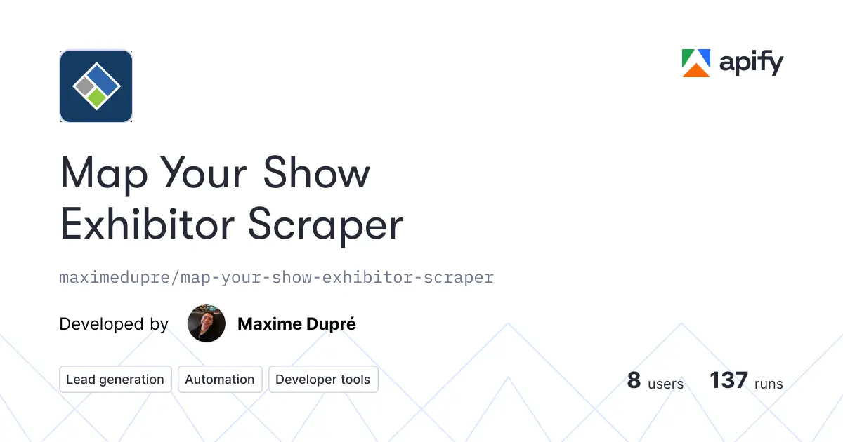 Map Your Show Exhibitor Scraper product image