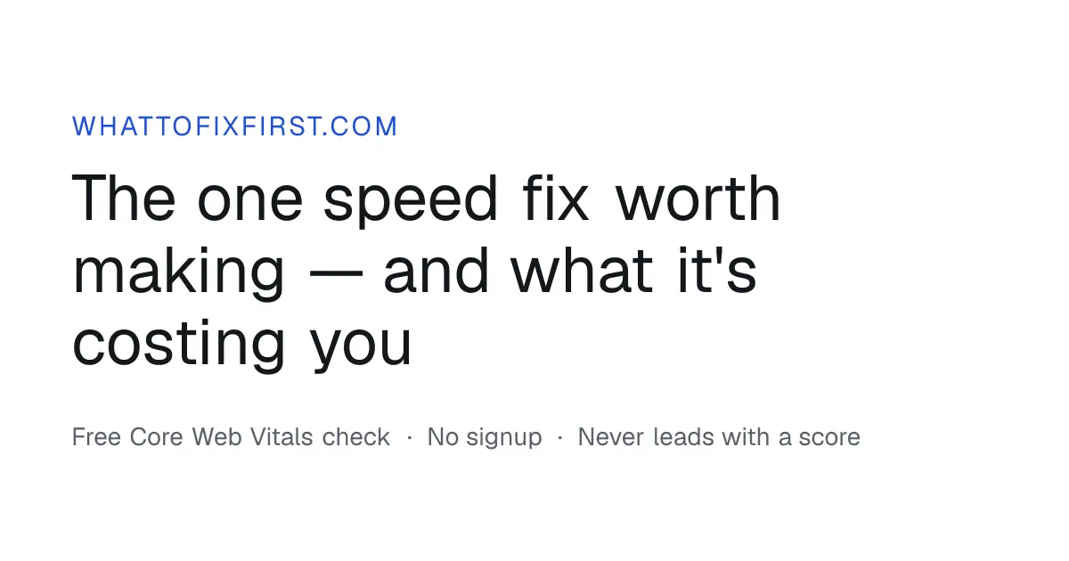 What To Fix First product image