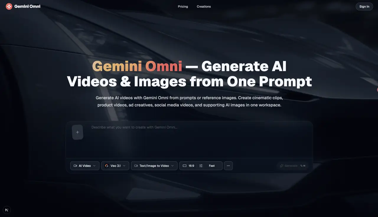 Gemini Omni Video Generator product image