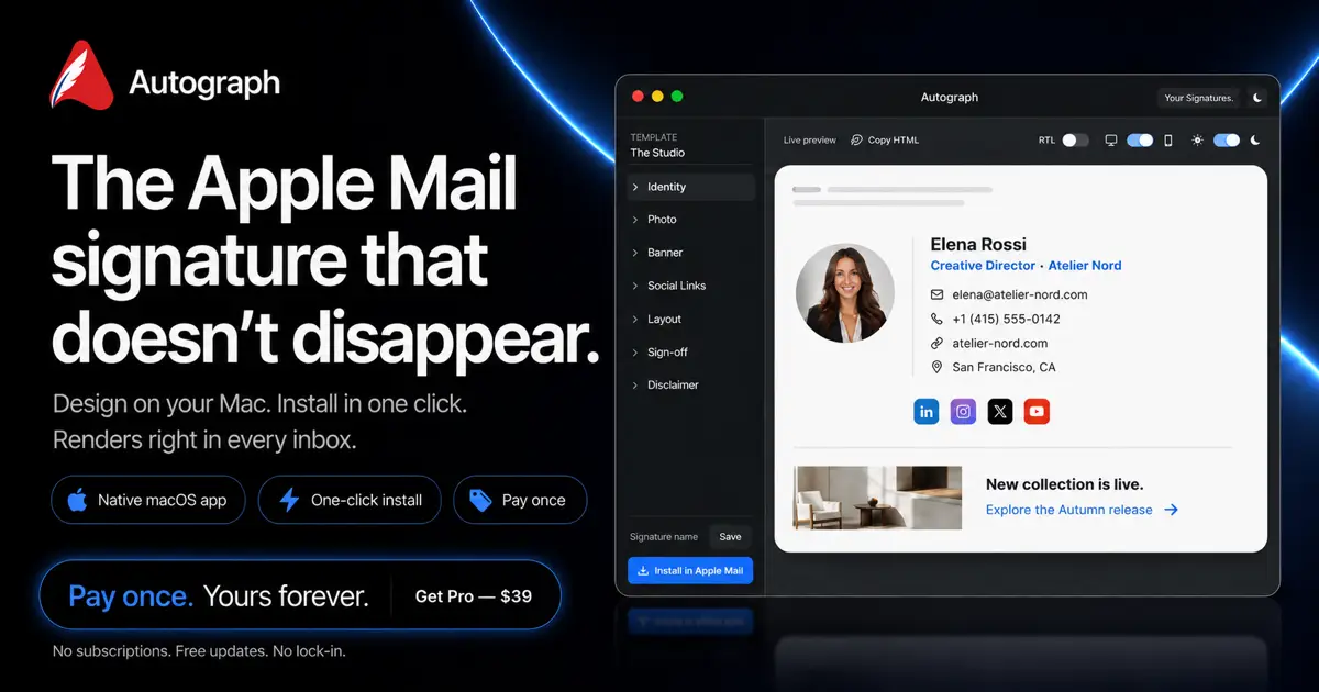 Autograph for Apple Mail screenshot 1