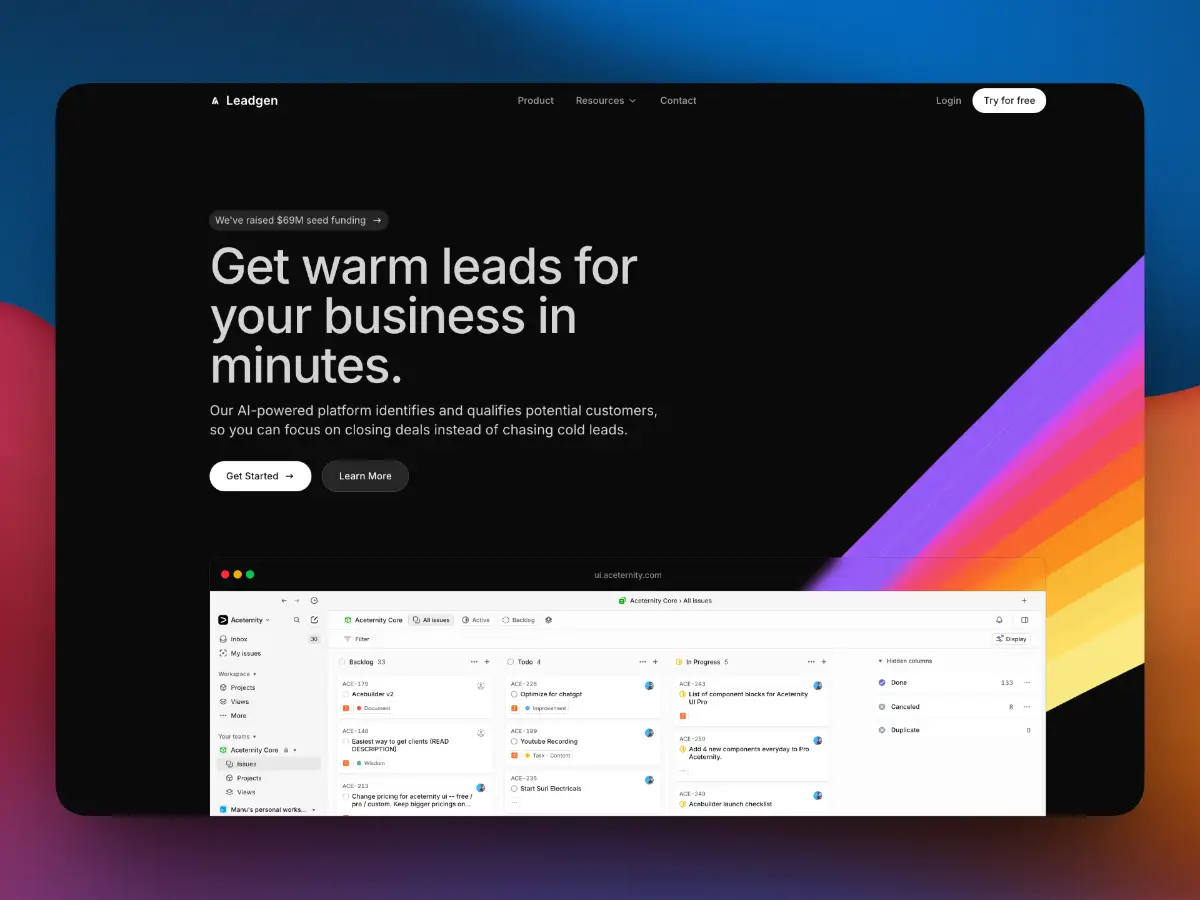 Aceternity UI screenshot 2