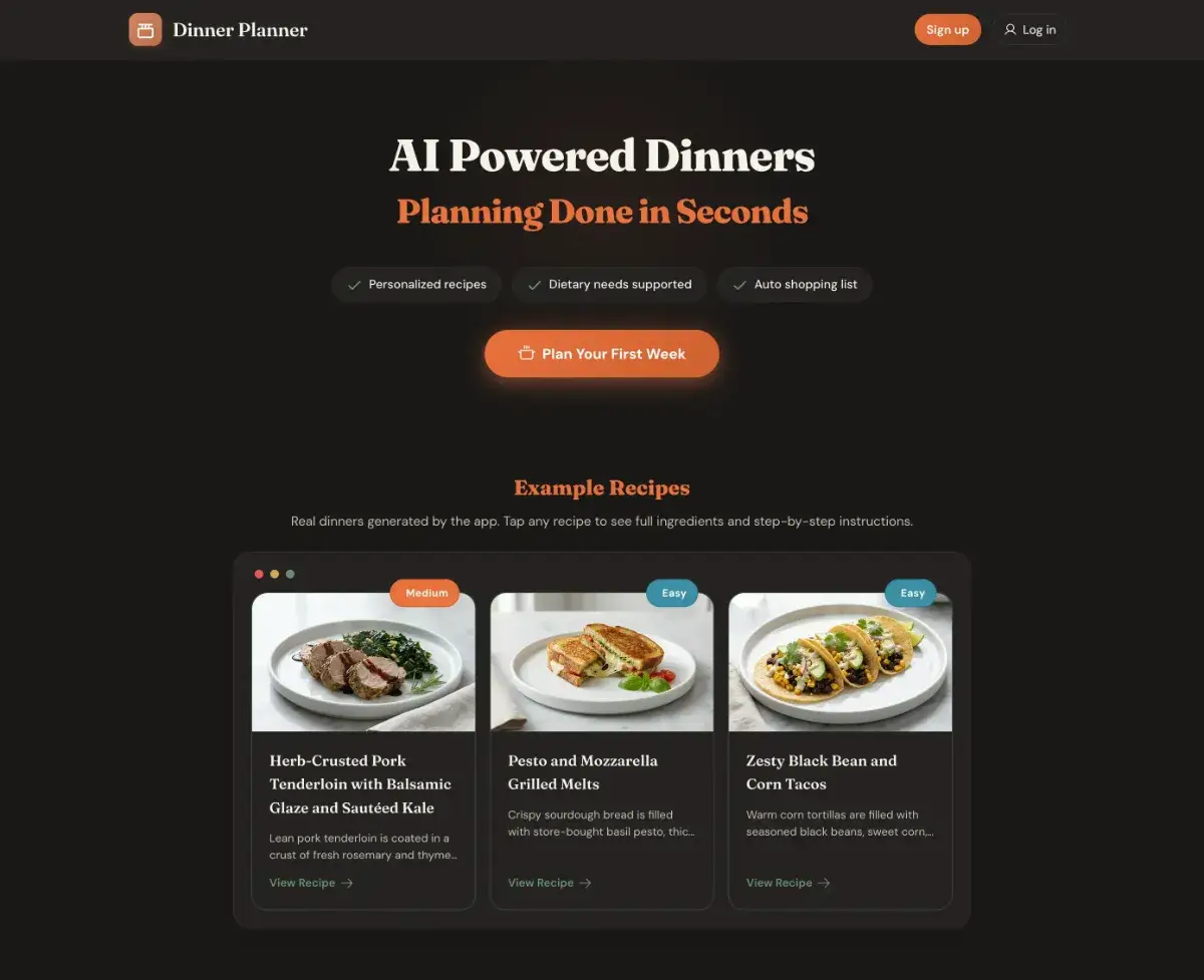 AI Dinner Planner screenshot 2