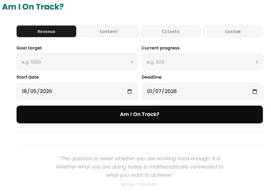 Am I On Track Tracker screenshot 1
