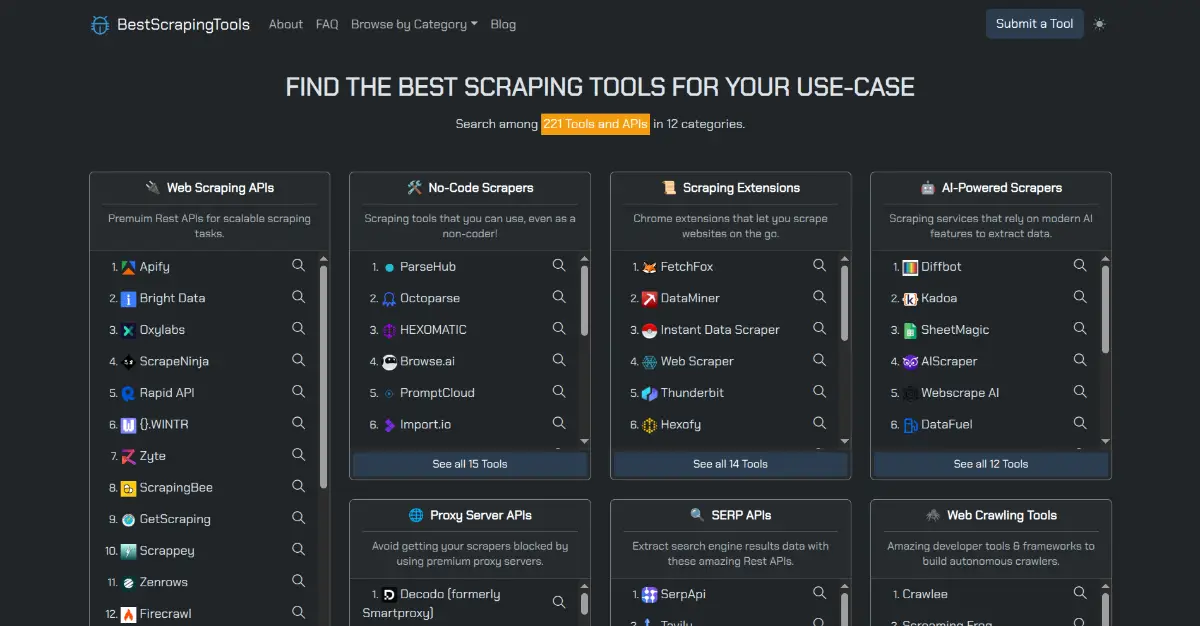 Best Scraping Tools - Directory screenshot 1