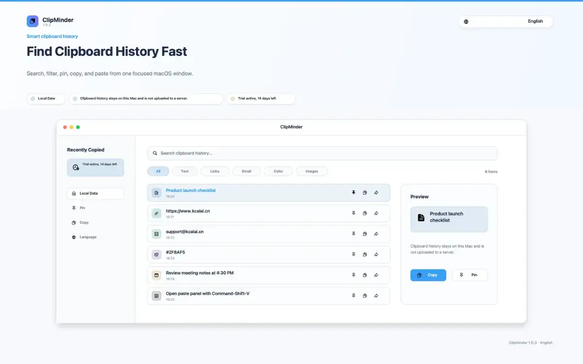 ClipMinder screenshot 1