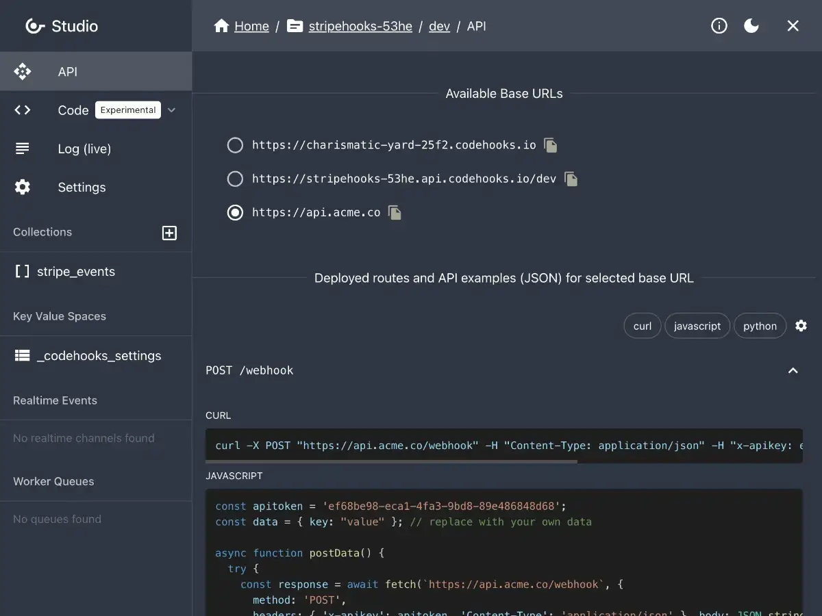 Codehooks screenshot 2