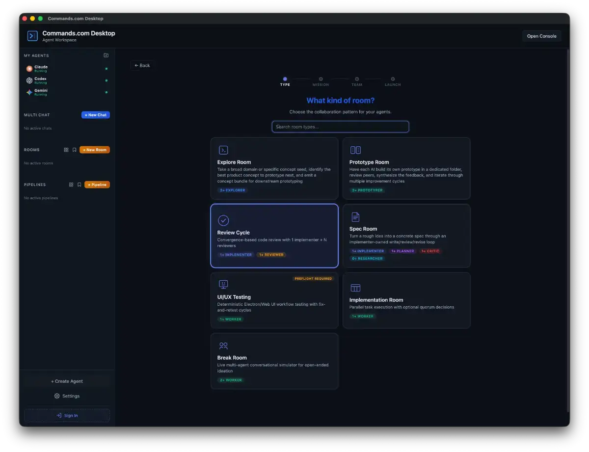 Commands: Agent Workspace screenshot 2