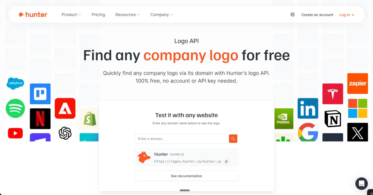Company logo API by Hunter screenshot 2