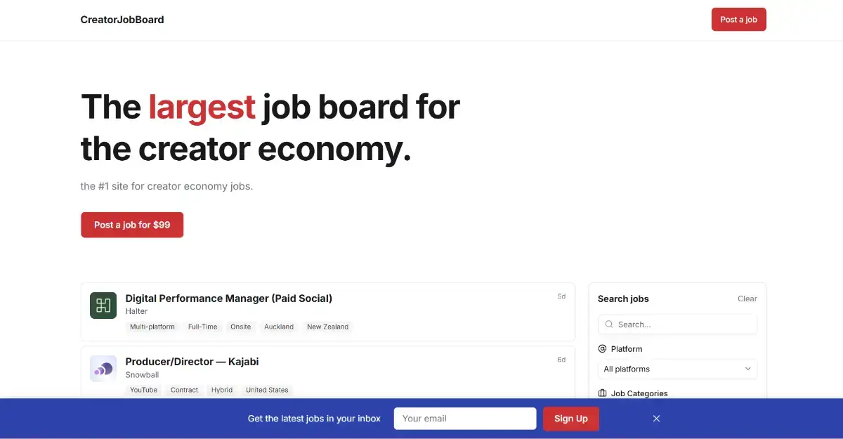 CreatorJobBoard screenshot 1