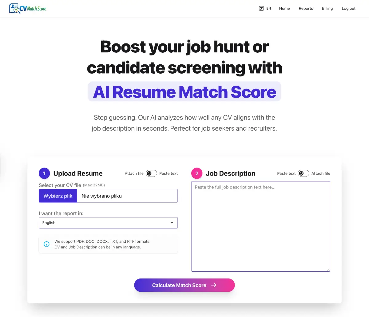 CVMatchScore screenshot 1