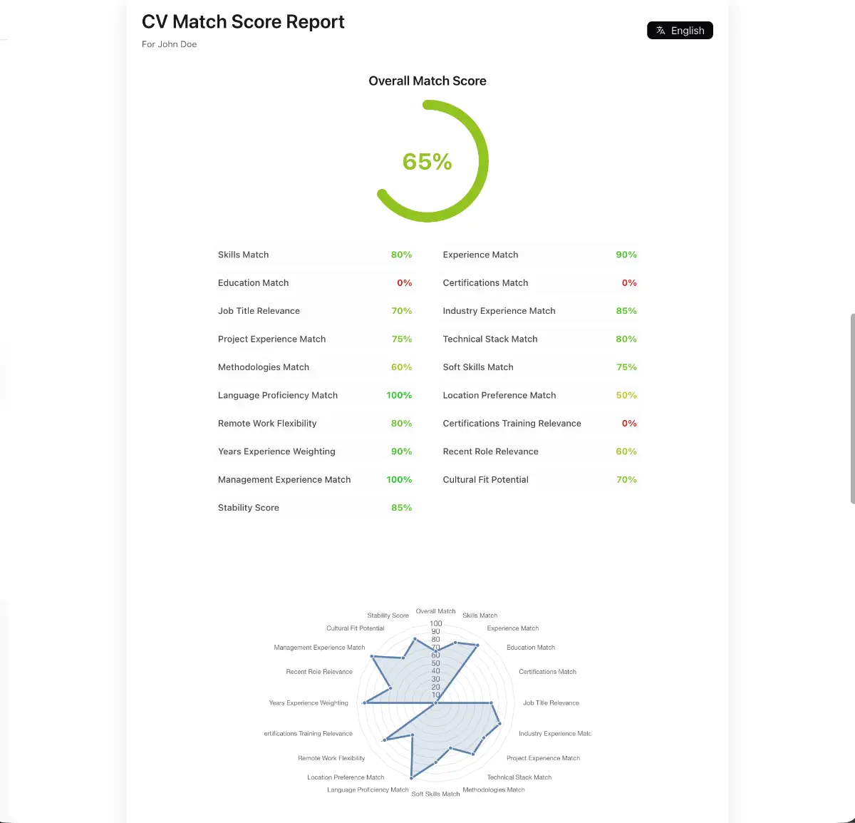 CVMatchScore screenshot 2