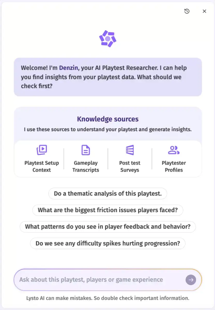 DENZIN: AI Playtest Researcher screenshot 2