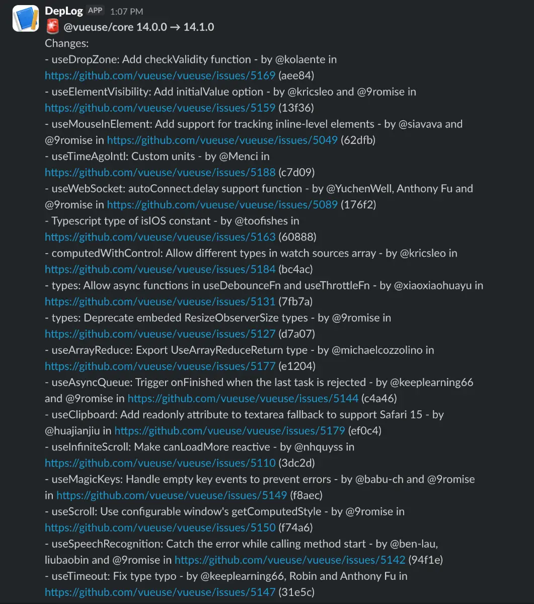 DepLog screenshot 2