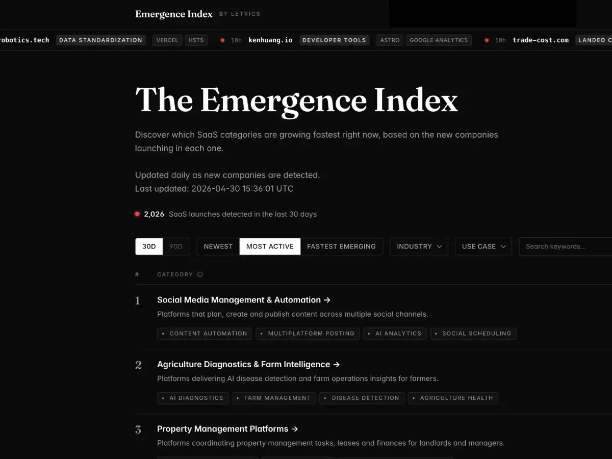 Emergence Index screenshot 1