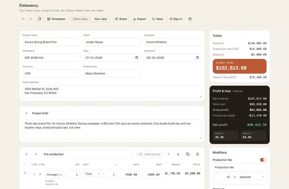 Estimatery screenshot 2