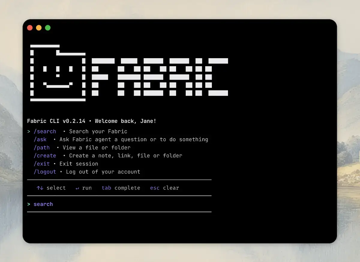Fabric CLI screenshot 2