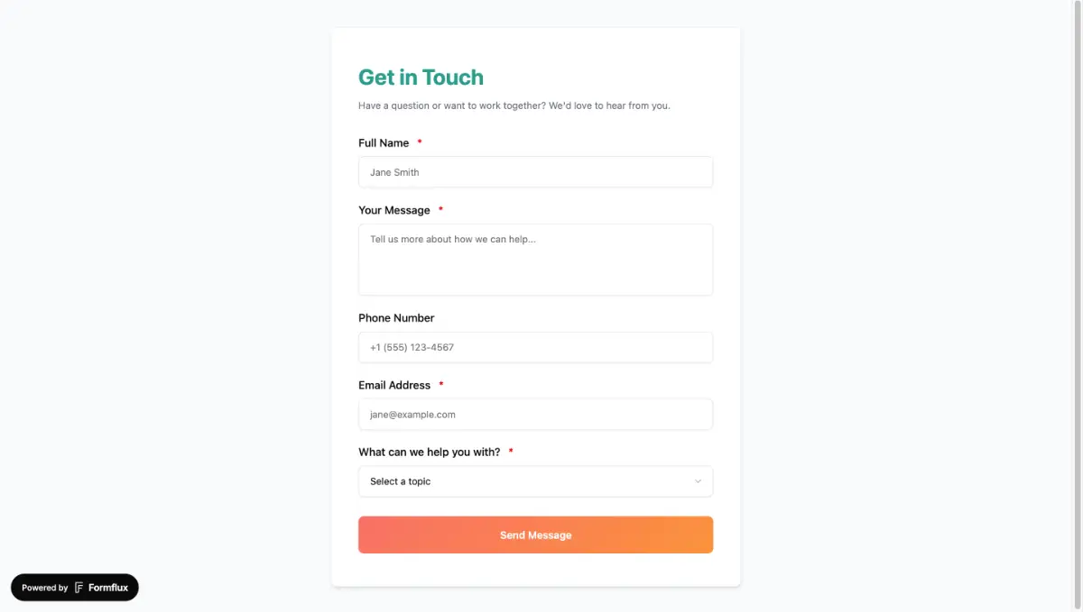 Formflux screenshot 2