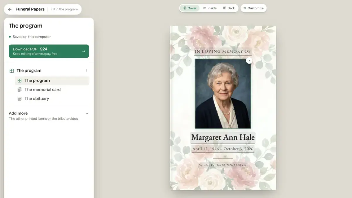 Funeral Papers screenshot 3