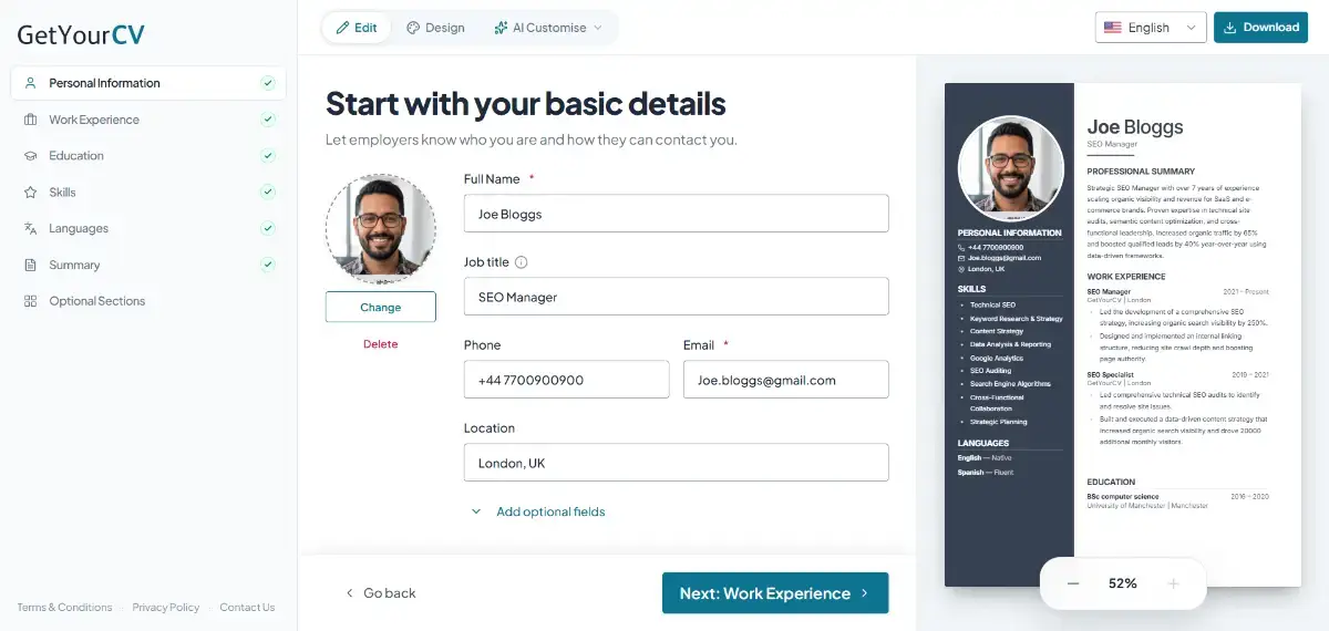 GetYourCV screenshot 3