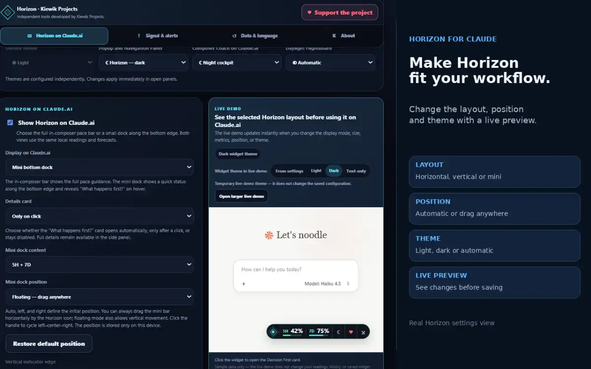 Horizon for Claude screenshot 3
