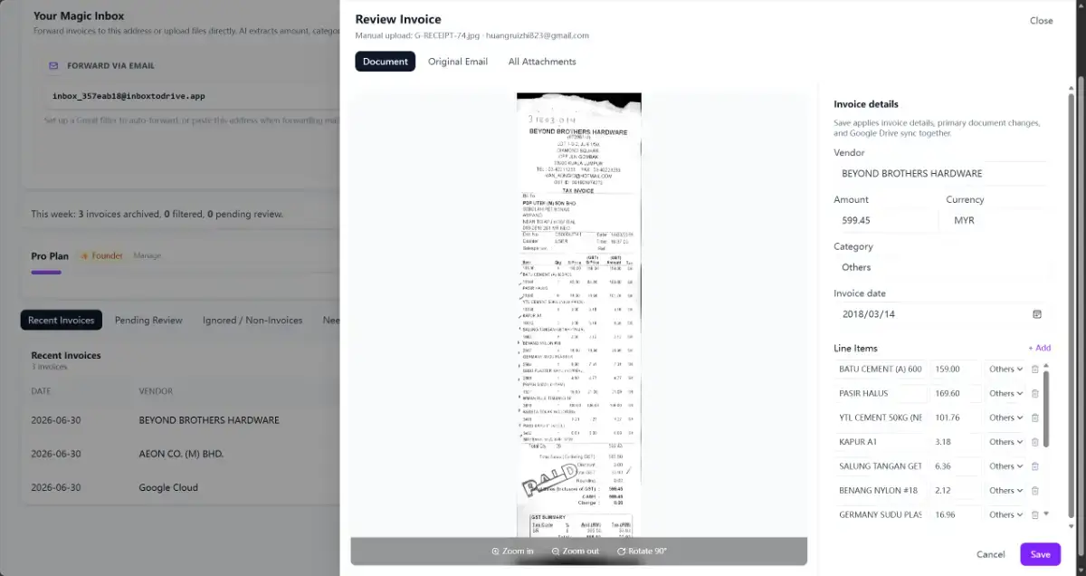 InboxToDrive screenshot 4