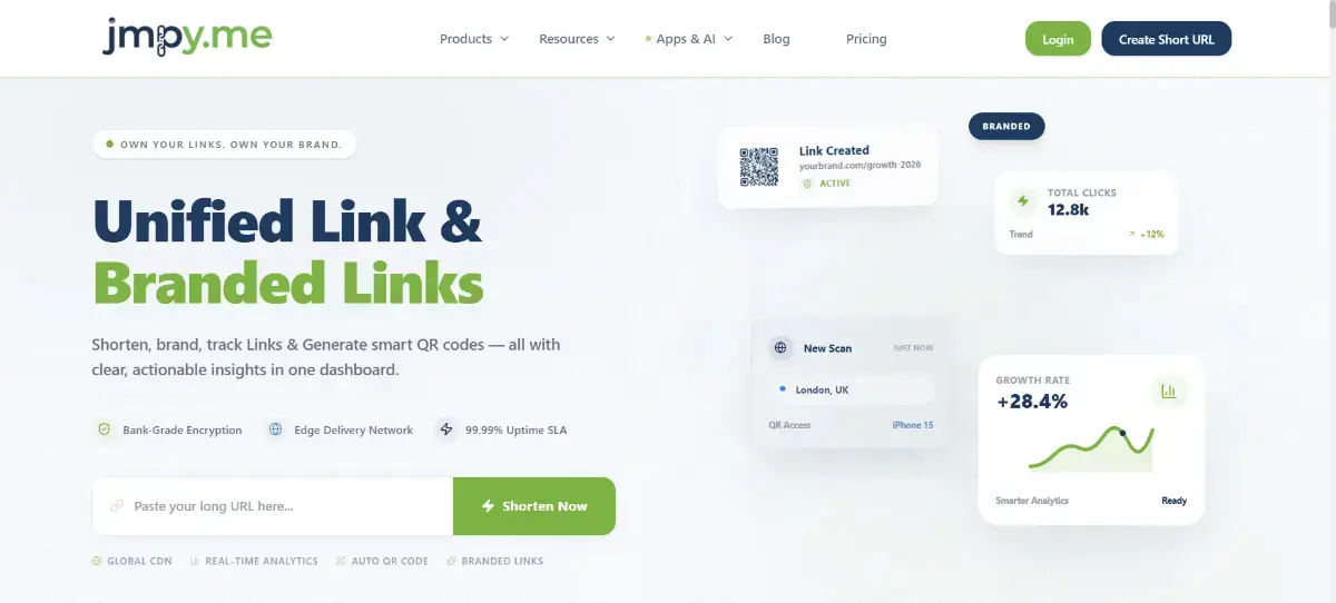 Jmpyme Branded short links and Analytics Free screenshot 1