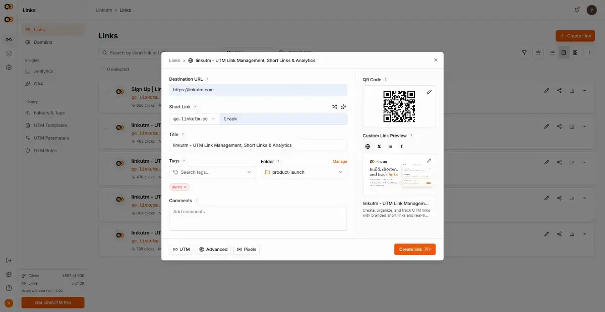 linkutm screenshot 2
