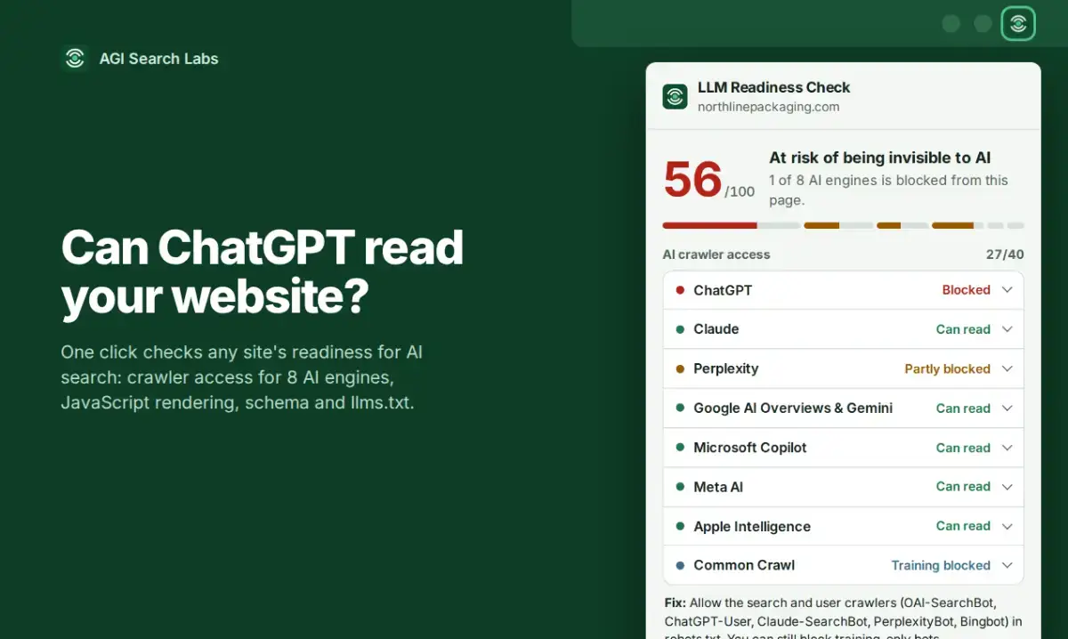 LLM Readiness Check screenshot 1