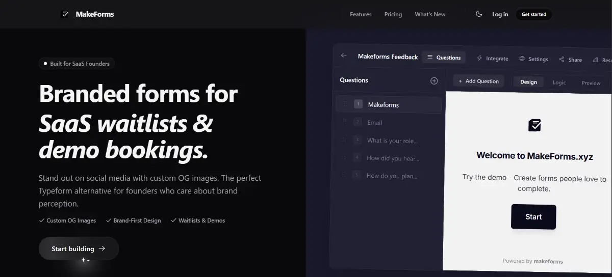 MakeForms-Brand-First Form Builder screenshot 1