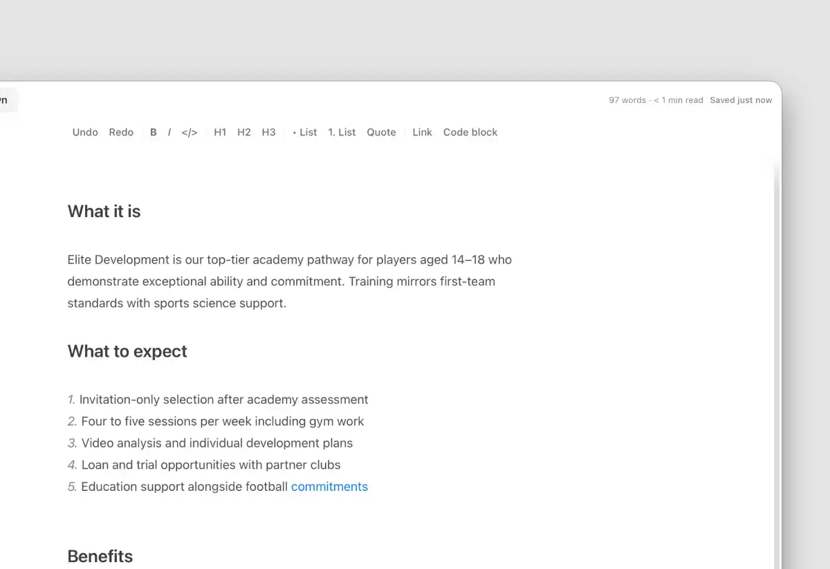 Morrisson CMS for Astro screenshot 1