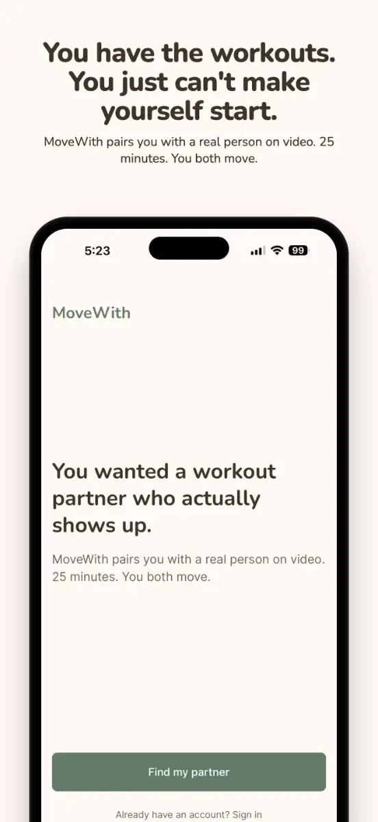 MoveWith - Live Workout Partners screenshot 2