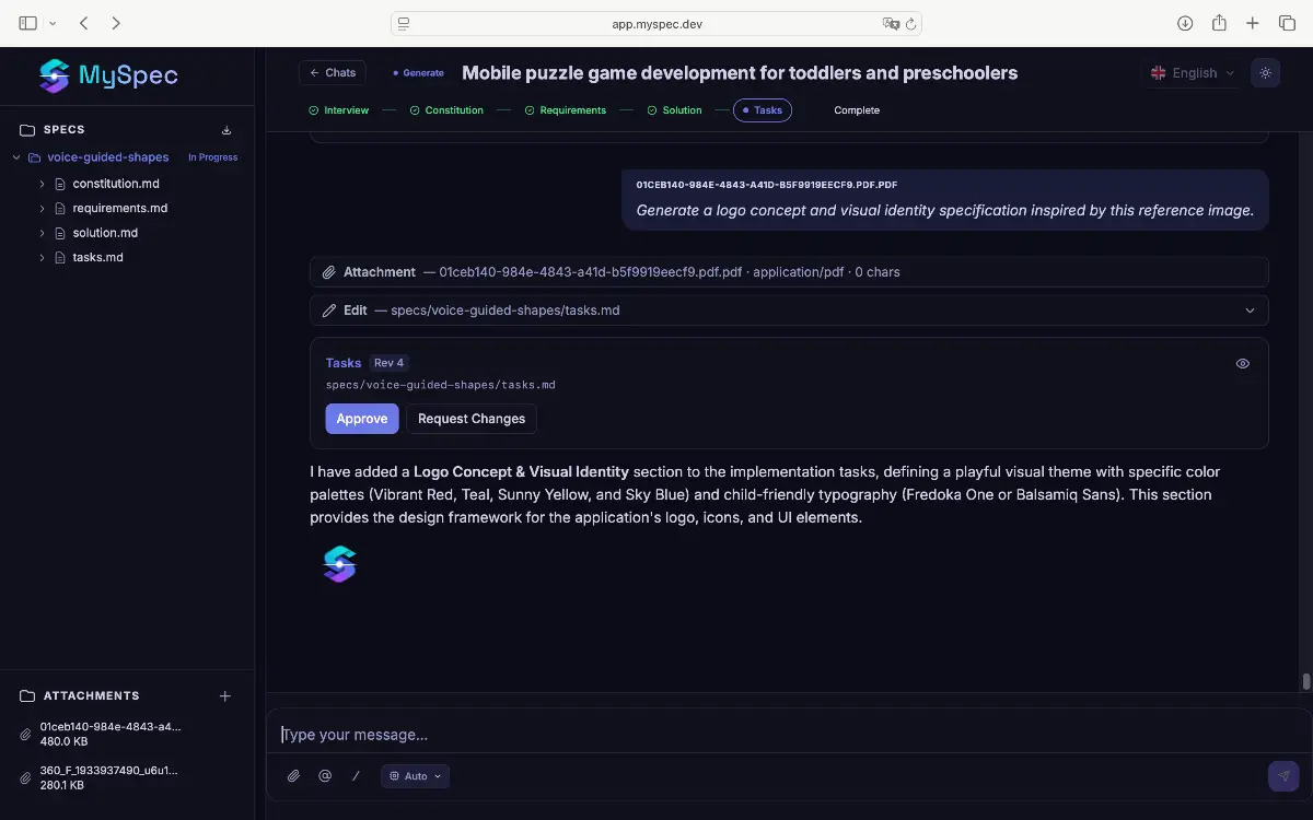 MySpec screenshot 1