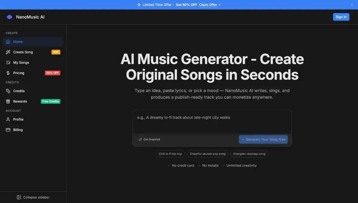 NanoMusic AI screenshot 2