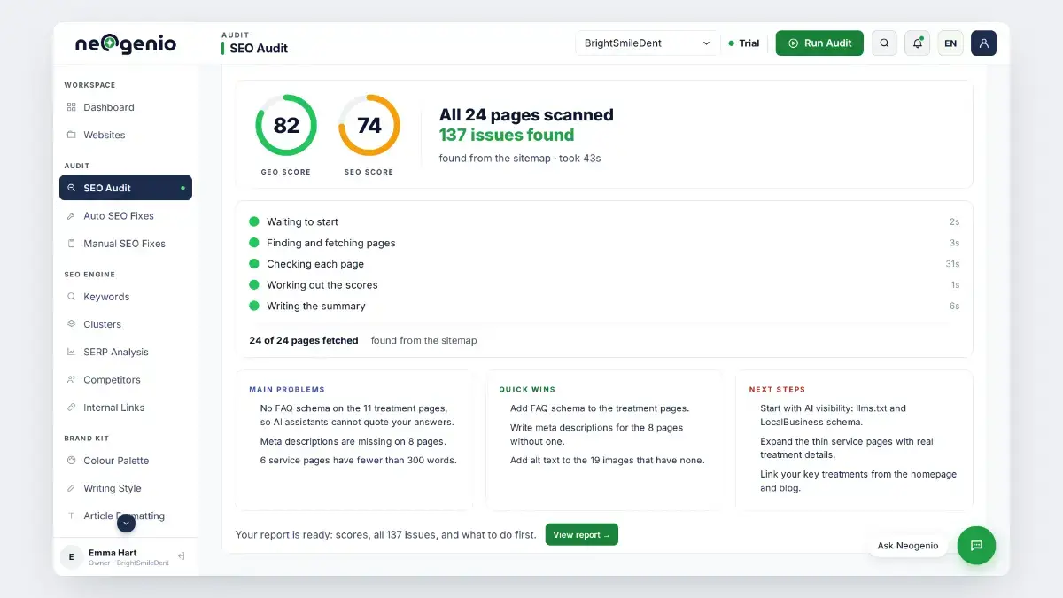 Neogenio SEO & GEO AI Engine screenshot 3