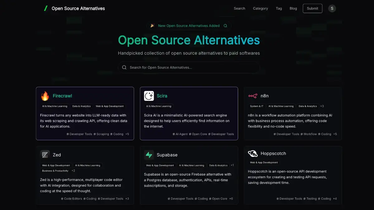 Open Source Alternatives screenshot 2