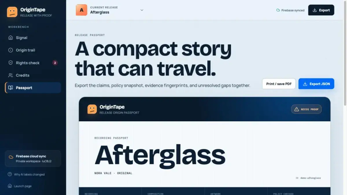 OriginTape screenshot 3